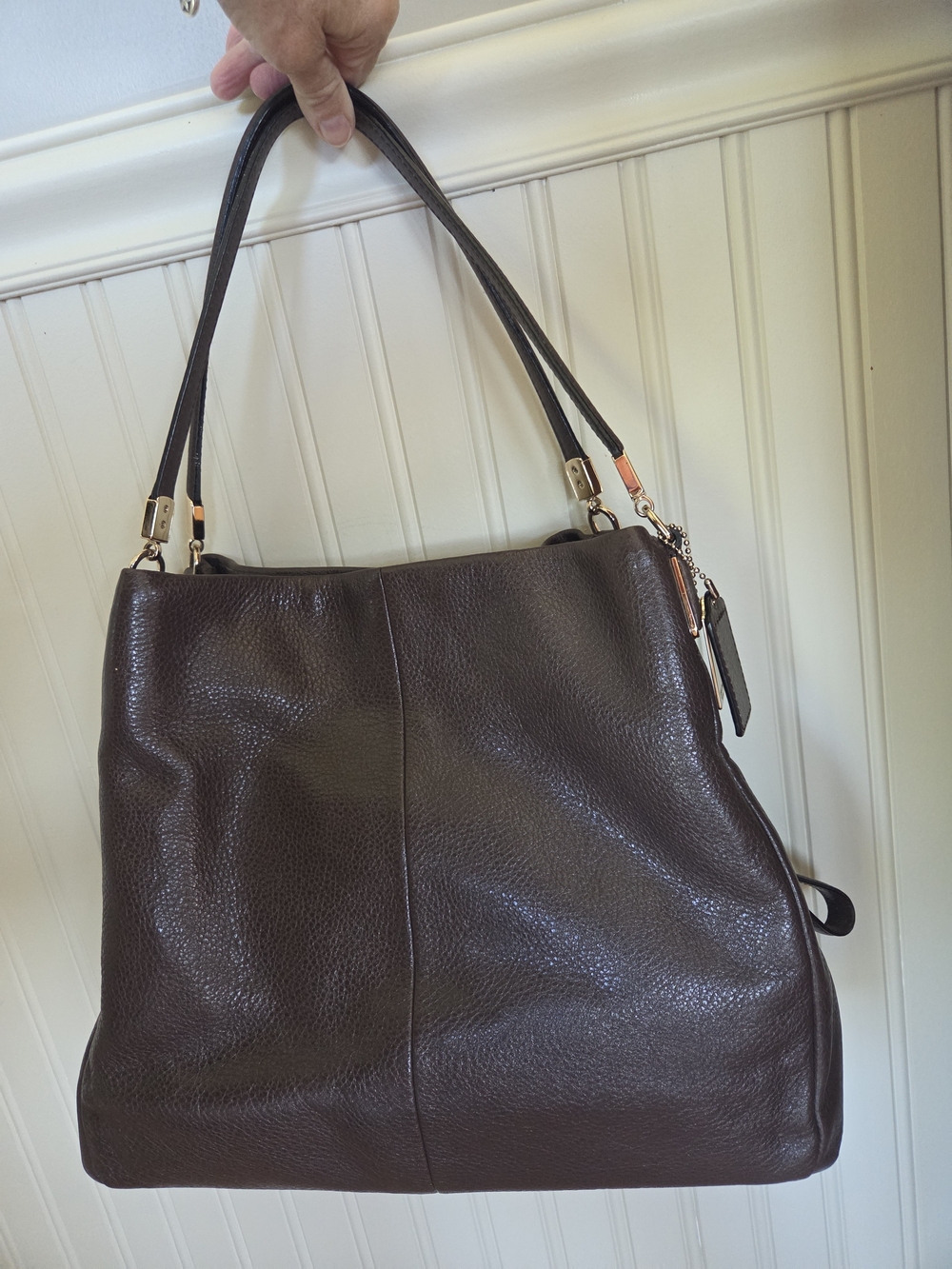 Brown Leather Shoulder Bag - Classic Everyday Tote